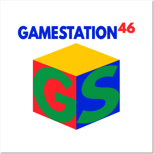 GameStation 46 Parody Video Game System 90's 2000's Knock Off Brand Logo Parody Posters and Art